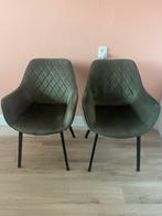 2x Velvet Eetkamerstoelen | donkergroen, Huis en Inrichting, Stoelen, Ophalen, Zo goed als nieuw, Overige kleuren, Twee