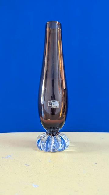Vintage Zweeds glas, Aseda amber budvase beschikbaar voor biedingen