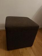 Donkerbruine hocker poef Pronto Wonen zgan, Huis en Inrichting, Ophalen, Minder dan 50 cm, Vierkant, Zo goed als nieuw