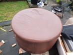 Gratis grote ronde leren voetenbank / poef, Ophalen, Gebruikt, Rond
