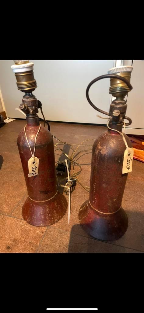 Industriële Lampen van Koperen Brandblussers, Antiek en Kunst, Antiek | Lampen, Ophalen of Verzenden