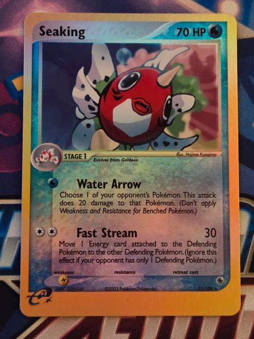 Seaking 21/109 EX Ruby Sapphire Rare Reverse Holo - NM, Hobby en Vrije tijd, Verzamelkaartspellen | Pokémon, Zo goed als nieuw
