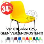 Kantinestoelen Helene Geel stapelstoelen kuipstoelen nieuw, Everardo, Info@everardo.nl, Ophalen of Verzenden, Nieuw