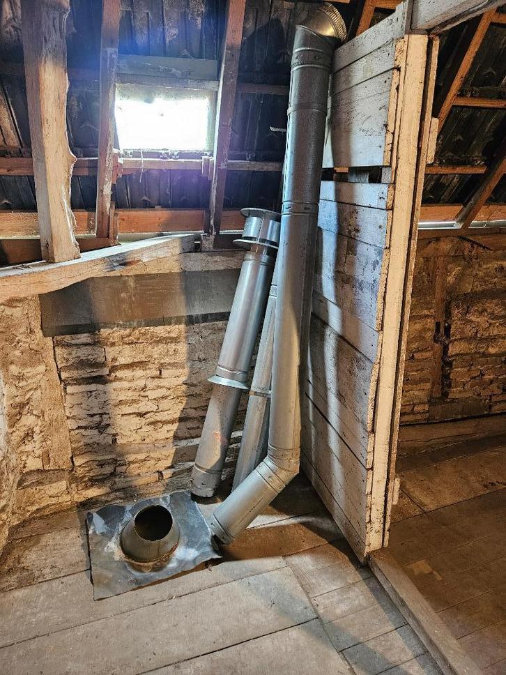 Rookgasafvoer Metaloterm (compleet met buizen en loodpan), Doe-het-zelf en Verbouw, Buizen en Afvoer, Zo goed als nieuw, Afvoer