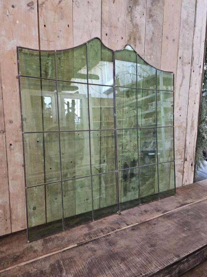 glas in lood ramen ``WOONWINKEL RUSTIEK``, Antiek en Kunst, Curiosa en Brocante, Ophalen