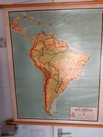 Vintage schoolplaat zuid-amerika, Antiek en Kunst, Antiek | Schoolplaten, Ophalen of Verzenden, Aardrijkskunde