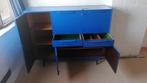 Blauwe vintage secretaire kast, Ophalen, Gebruikt, 100 tot 150 cm, 100 tot 150 cm