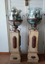 Vintage Unieke grote staande windlichten zwaar kerst, Diversen, Kerst, Ophalen, Gebruikt