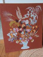 Frans Brocante Gobelin Stilleven bloemen boeket, Ophalen of Verzenden