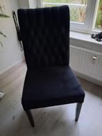 Rofra home zwart t velours eetkamerstoelen 4x, Ophalen, Zo goed als nieuw, Zwart, Vier
