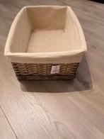 Wilgentenen Mand met Stoffen Voering, Minder dan 50 cm, Minder dan 50 cm, Ophalen of Verzenden, Zo goed als nieuw
