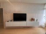 Tv meubel met glas plaat, Ophalen, Minder dan 100 cm, 25 tot 50 cm, Glas