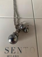 Ti Sento ketting met hanger en oorhangers, Verzenden, Zo goed als nieuw, Zilver, Met hanger