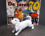 Vintage Witte teckel / Basset hound keramisch hond beeld, Ophalen of Verzenden, Zo goed als nieuw, Dier