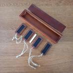 Houten labels in doosje, Versiering, Gebruikt, Onbekend, Ophalen of Verzenden
