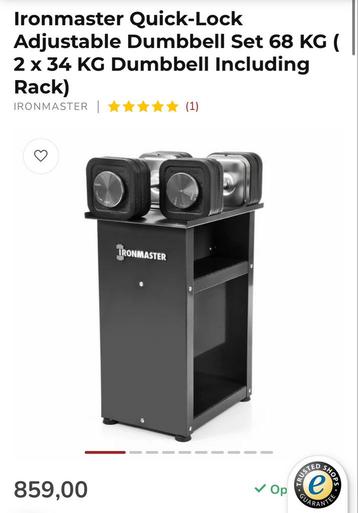 Ironmaster Dumbbell Set 68KG + Accessoires beschikbaar voor biedingen
