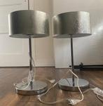 Set van 2 zilverkleurige tafellampen, Ophalen of Verzenden, Zo goed als nieuw, Metaal, Modern