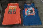 2 Mouwloze Shirts Jongen - Oranje & Blauw, Ophalen, Gebruikt, Jongen