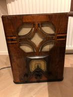 Vintage radio philips 638A notenhout art deco, Antiek en Kunst, Antiek | Tv's en Audio, Ophalen