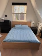 IKEA Malm Bed 160x200 + Lattenbodem & Matras, Huis en Inrichting, Slaapkamer | Bedden, Ophalen, Gebruikt, Bruin, Tweepersoons