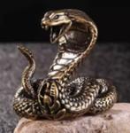 Massief messing beeldje Cobra (4cm hoog), Verzamelen, Ophalen of Verzenden, Nieuw, Dier