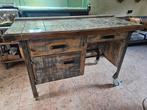 Industriele werkbank plus stoel, Ophalen, Gebruikt, 120 tot 170 cm