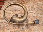 Antieke koperen hoorn claxon toeter 32 cm, Antiek en Kunst, Ophalen of Verzenden, Koper