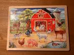 Houten Puzzel Boerderij Dieren 48 stukjes, Ophalen, 2 tot 4 jaar, Meer dan 50 stukjes, Zo goed als nieuw