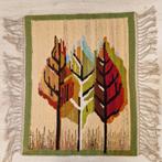 Vintage poolse art kilim pools wandkleed bomen wol, Ophalen of Verzenden