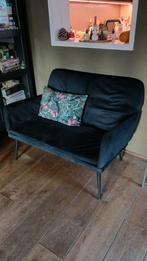 Love seat bankje zwart fluweel 110 cm, Huis en Inrichting, Ophalen, Gebruikt, Tweepersoons, 75 tot 100 cm