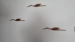 GEZOCHT! Set teak wandvogels minimalistisch +- 40 cm lang., Ophalen, Zo goed als nieuw