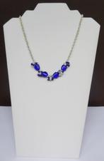 Handgemaakte ketting met blauwe glaskralen (83), Ophalen of Verzenden, Nieuw, Blauw, Overige materialen