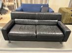 Bank zwart leer, Ophalen, 150 tot 200 cm, Tweepersoons, Zo goed als nieuw