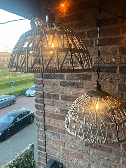 Lumineo Solar hanglamp beige, Tuin en Terras, Buitenverlichting, Zo goed als nieuw, Hanglamp, Minder dan 50 watt, Zonne-energie