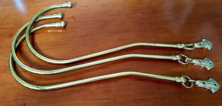 Oude Gordijn embrasses, 3 x koper/messing, Antiek en Kunst, Curiosa en Brocante, Ophalen of Verzenden