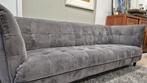 Prachtige grijze velvet industriël design 3 zits bank, Industriël design, 75 tot 100 cm, Ophalen of Verzenden, Zo goed als nieuw