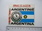 sticker Argentinie WK 1978 Voetbal vintage Henkes jenever, Verzamelen, Stickers, Verzenden
