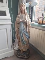 Oud groot Maria beeld van gips 105 cm. Uit Frankrijk, Antiek en Kunst, Curiosa en Brocante, Ophalen