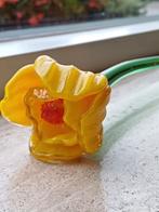 Glazen Bloem - Geel - Handgemaakt, Antiek en Kunst, Ophalen of Verzenden
