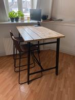 Bartafel met twee barstoelen, Huis en Inrichting, Tafels | Statafels, Ophalen, Zo goed als nieuw