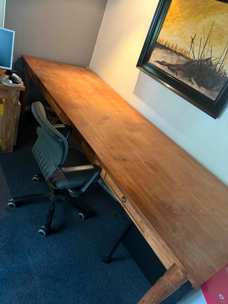 Houten tafel, Huis en Inrichting, Bureaus, Zo goed als nieuw, Ophalen
