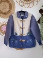 Vintage Oostenrijks noors norway wollen jas vest 80s trachte, Blauw, Niet ingevuld, Ophalen of Verzenden, Zo goed als nieuw