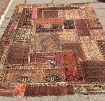 Perzische Patchwork kleed 250 x 200 (VINTAGE rug) beschikbaar voor biedingen