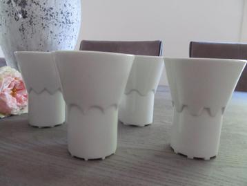 4 Frans Ottink Kastelen Bekers Wit Gemerkt ( Kunst ) beschikbaar voor biedingen