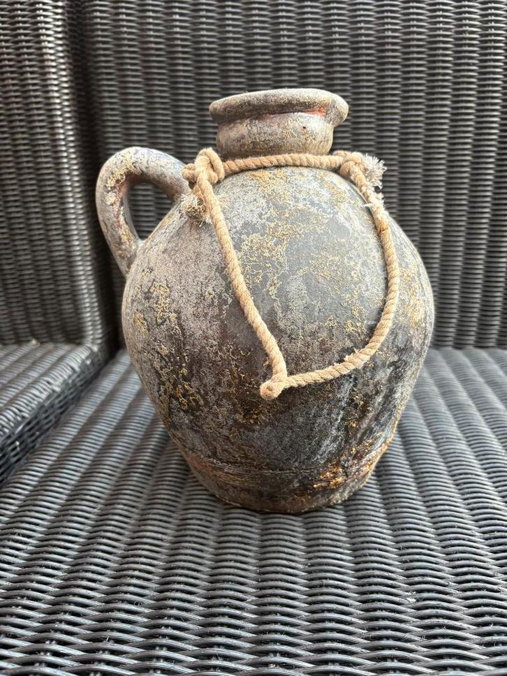 Authentieke Nepalese Kruik/Vaas, Huis en Inrichting, Woonaccessoires | Vazen, Gebruikt, Overige kleuren, Minder dan 50 cm, Aardewerk of Porselein