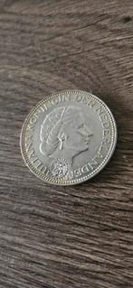 Zilveren rijksdaalder 1961 Juliana met klop Leeuw, Koningin Juliana, Zilver, Ophalen of Verzenden, Losse munt