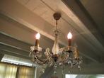 Oude kroonluchter met 5 armen / lichtpunten, Ophalen, Zo goed als nieuw, Glas