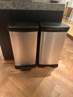 2 Curver Pedaal Prullenbakken 60L - Gratis, Ophalen, Kunststof, Gebruikt, Met pedaal