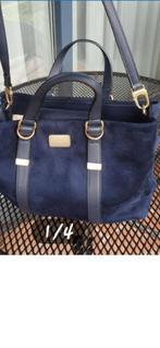 Blauwe velours handtas, Ophalen, Zo goed als nieuw, Blauw, Handtas