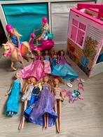 Complete set van Barbie: poppen, Barbie huis, paard, scooter, Zo goed als nieuw, Ophalen